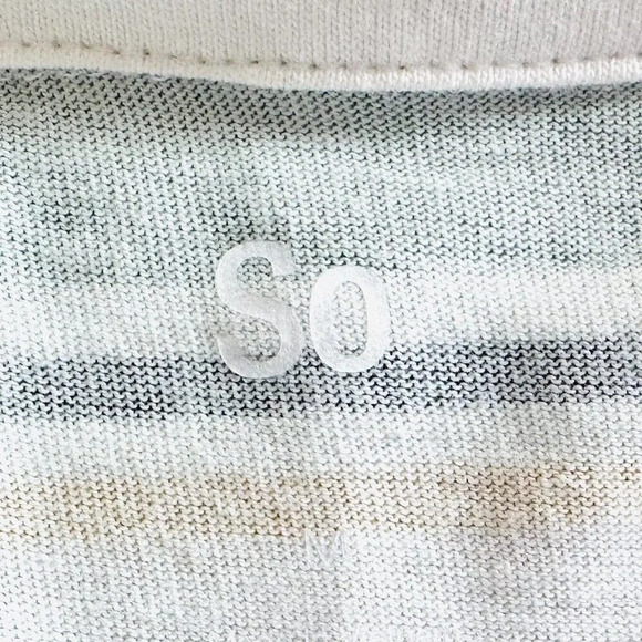 NWT SO Juniors Long Sleeve Pullover Collared Neck Striped Multi-Color Top Size M - Picture 9 of 11